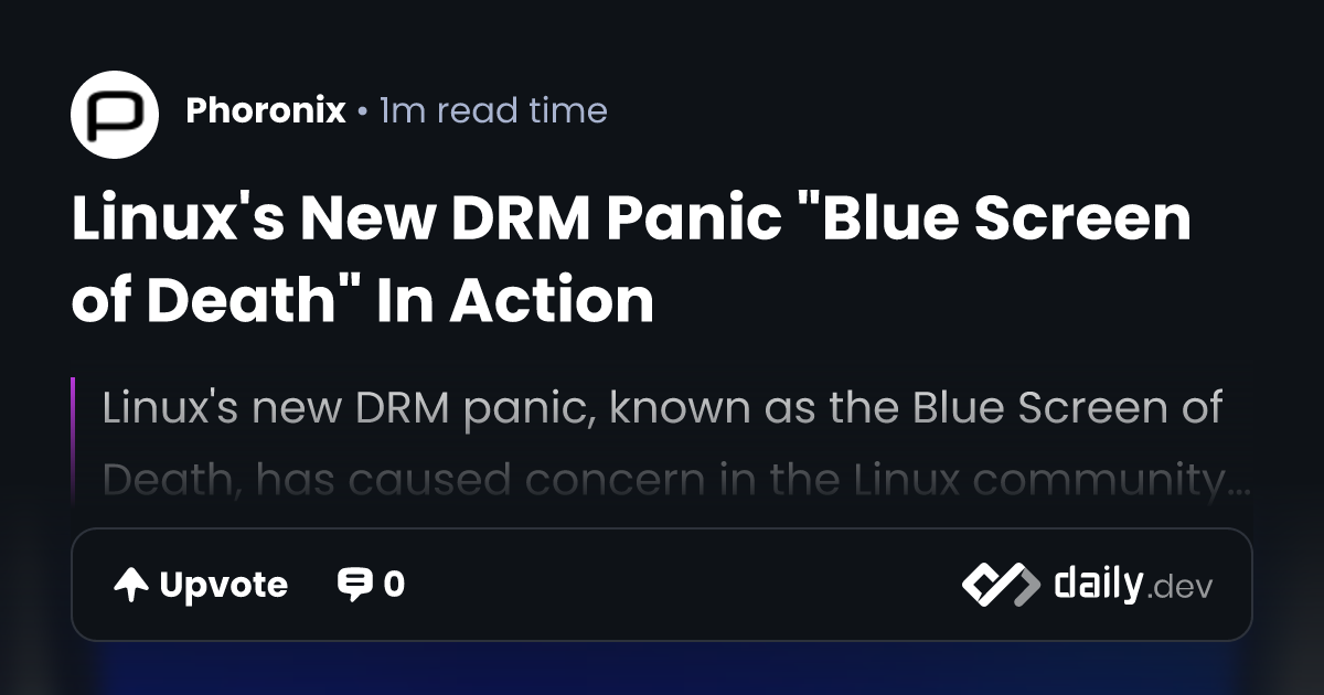 Linux's New DRM Panic 
