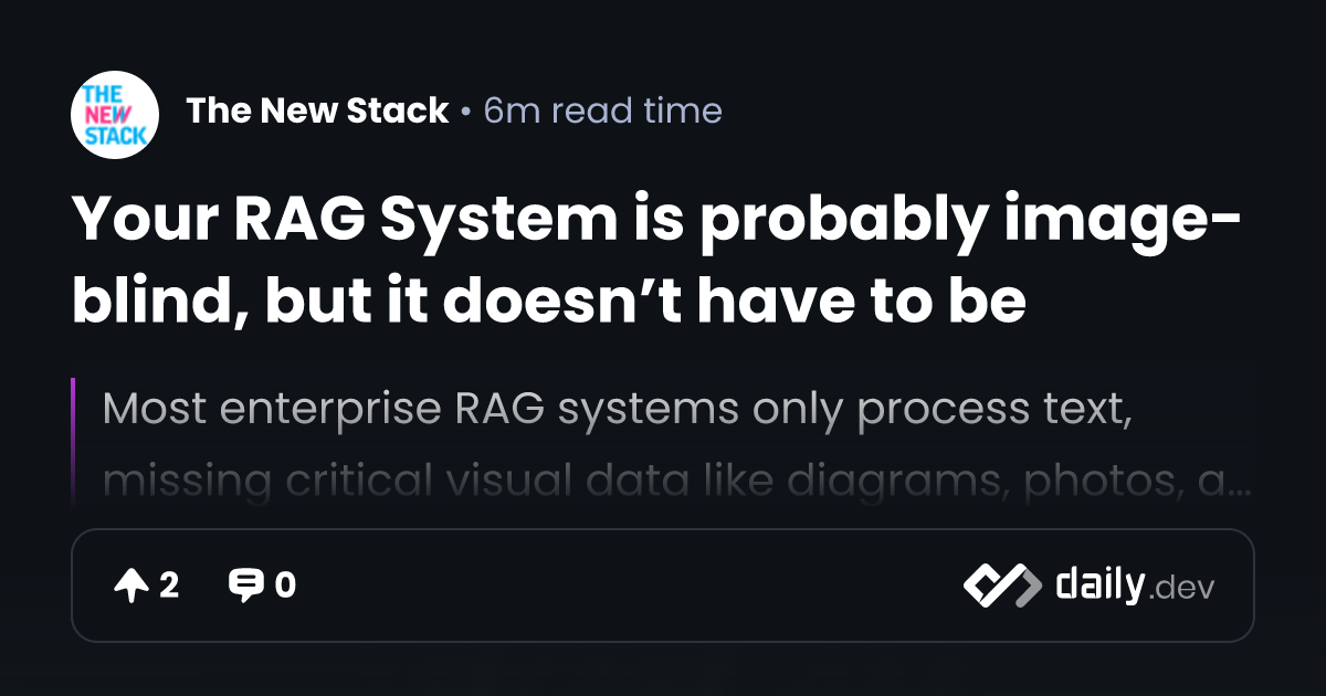 Your RAG System is probably image-blind, but it doesn’t...