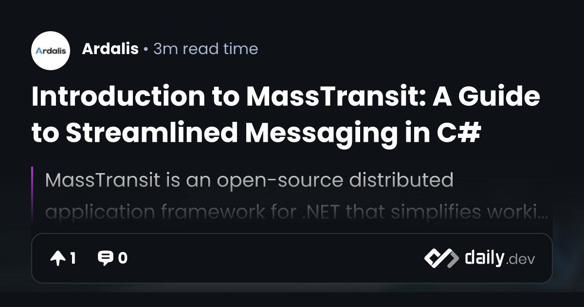 Introduction to MassTransit A Guide to Streamlined Messaging in C