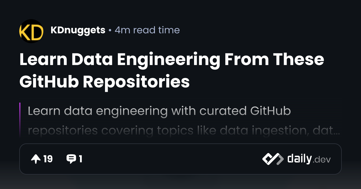Learn Data Engineering From These GitHub Repositories
