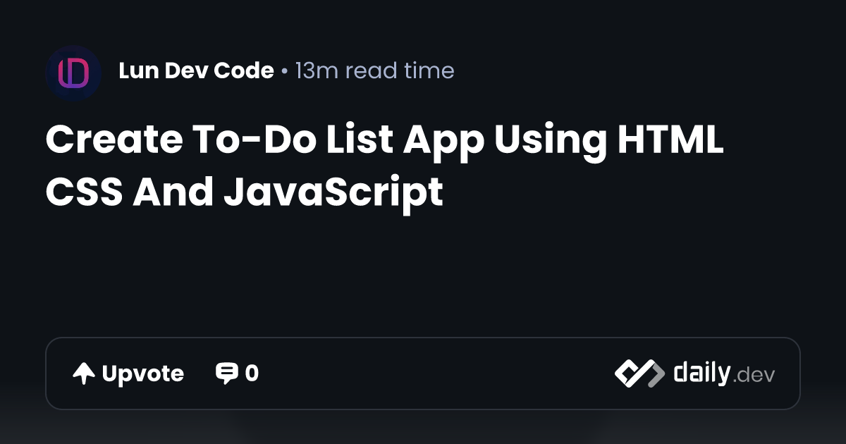 Create To-Do List App Using HTML CSS And JavaScript
