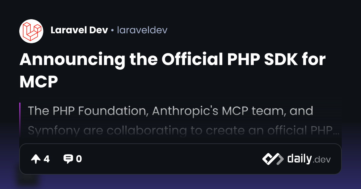 Announcing the Official PHP SDK for MCP | daily.dev
