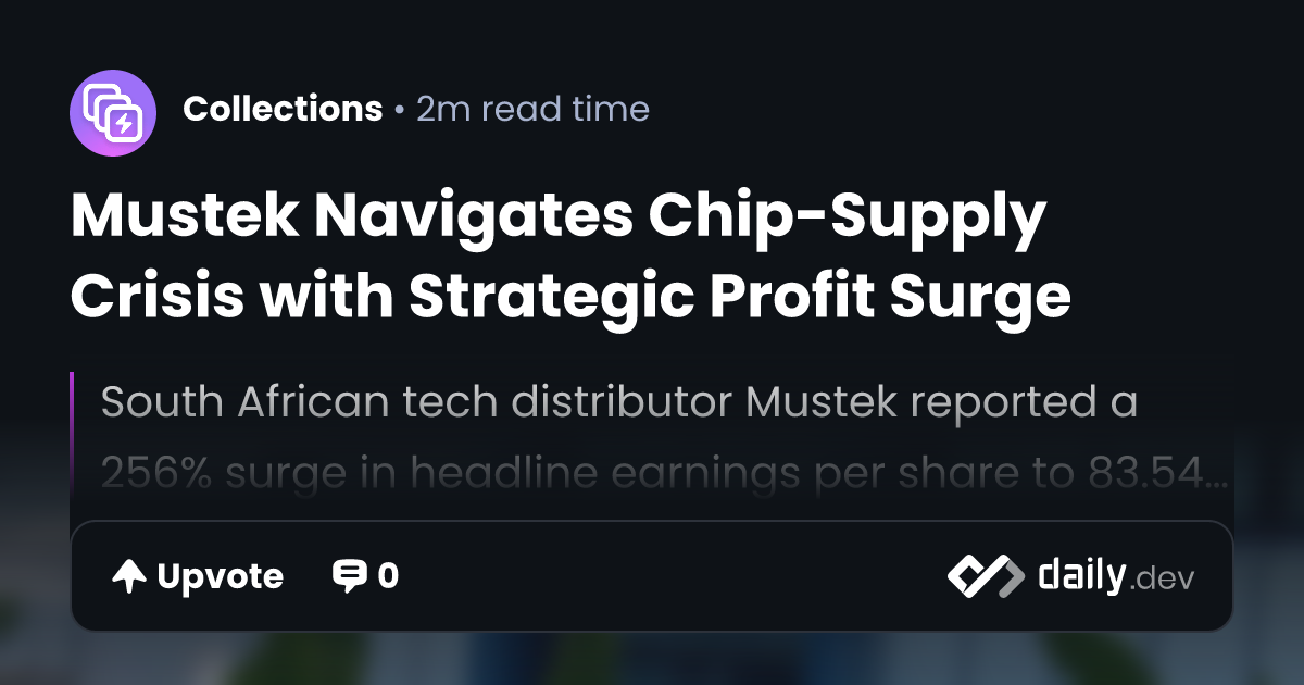 Mustek Navigates Chip-Supply Crisis with Strategic...