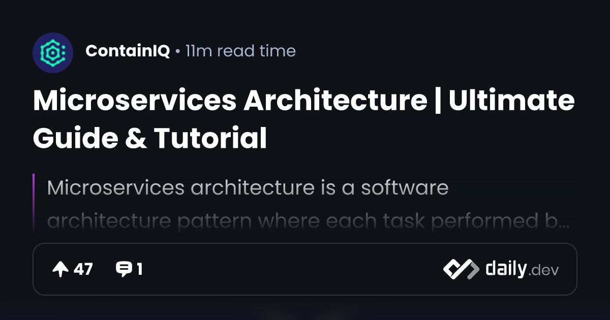 Microservices Architecture | Ultimate Guide & Tutorial