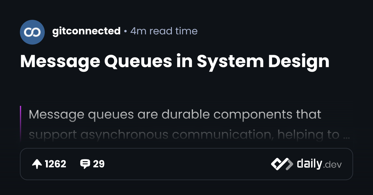 Message Queues in System Design | daily.dev