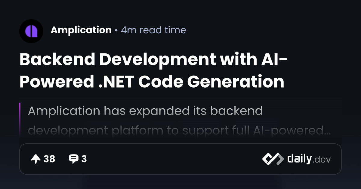 Backend Development with AI-Powered .NET Code Generation