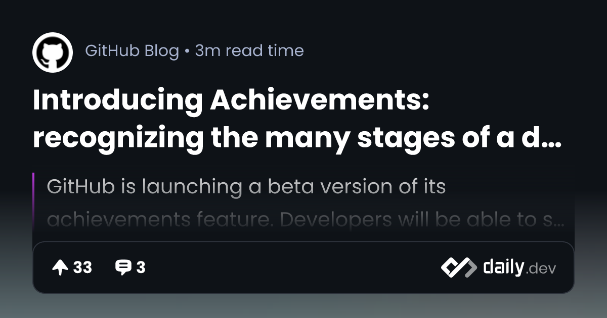 Introducing Achievements: recognizing the many stages of a developer's  coding journey - The GitHub Blog