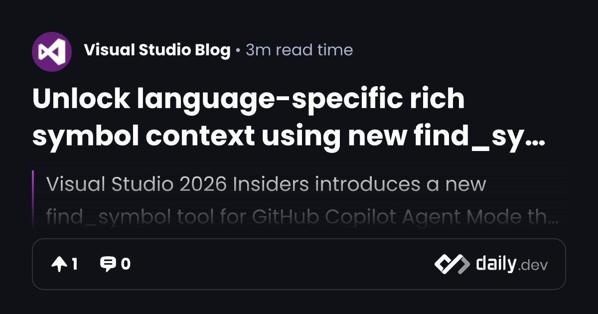 Unlock language-specific rich symbol context using new...