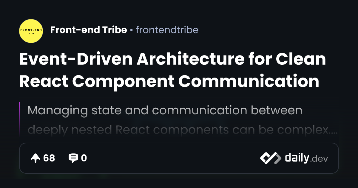 Event-Driven Architecture for Clean React Component...