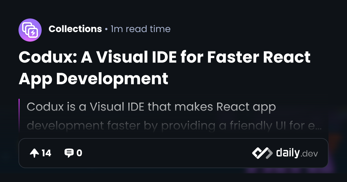 Codux: A Visual IDE for Faster React App Development