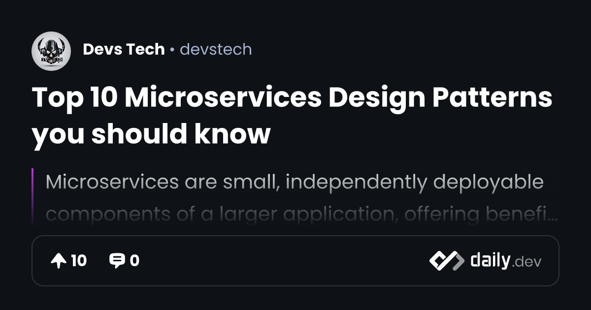 Top 10 Microservices Design Patterns you should know