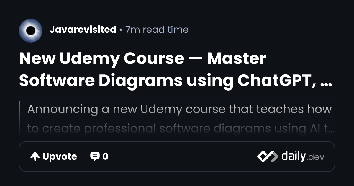 New Udemy Course — Master Software Diagrams using...