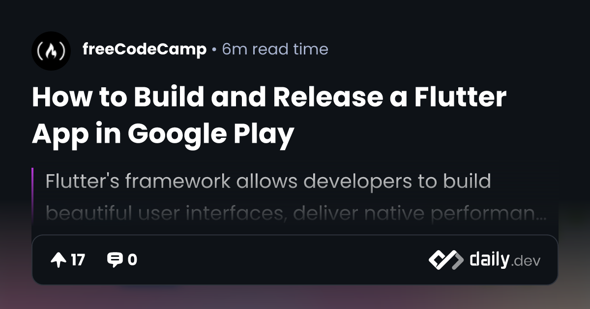 How to Build and Release a Flutter App in Google Play