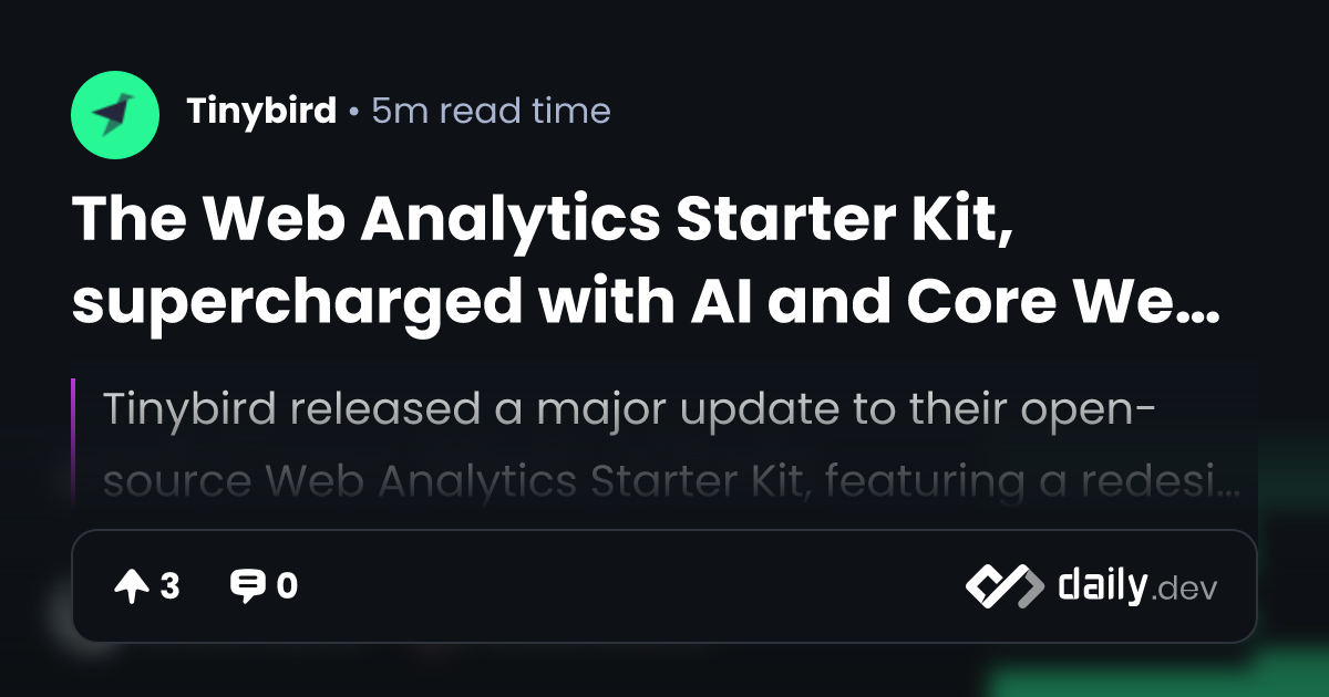 The Web Analytics Starter Kit, supercharged with AI and Core Web Vitals ...