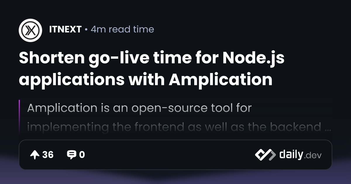 Shorten go-live time for Node.js applications with...