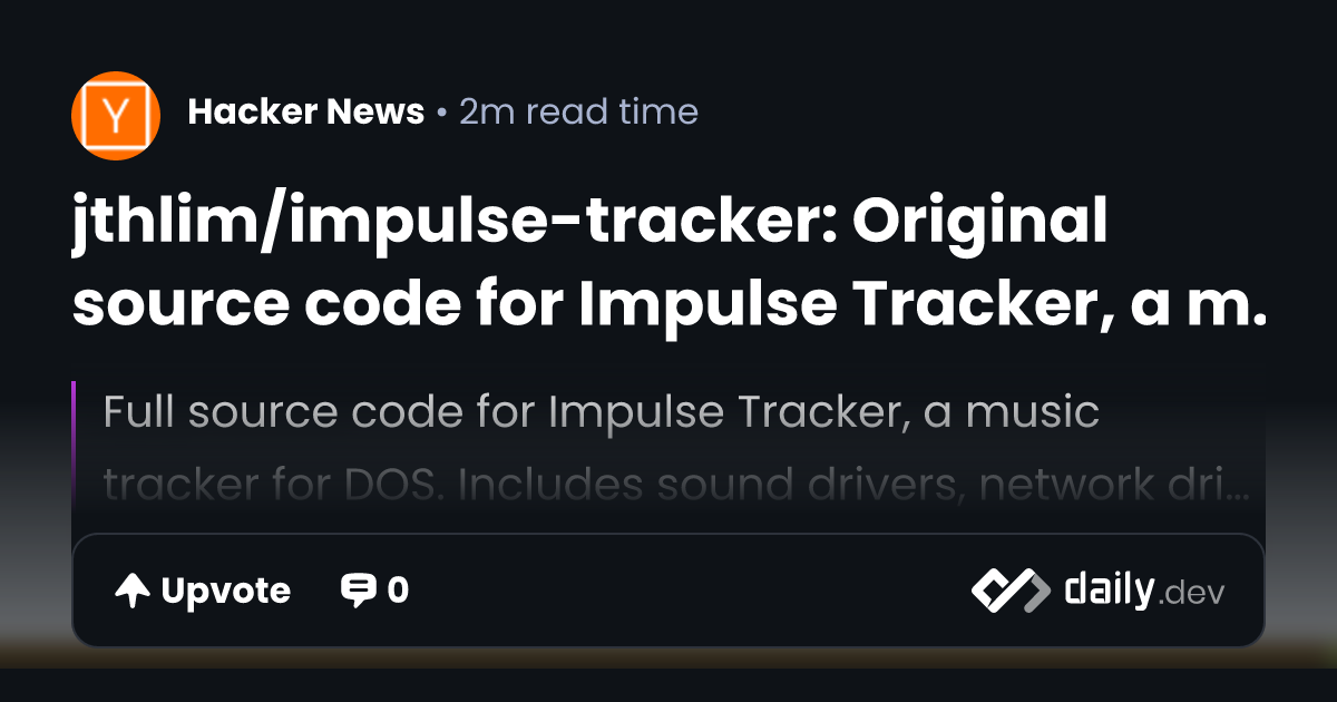 jthlim/impulse-tracker: Original source code for Impulse...