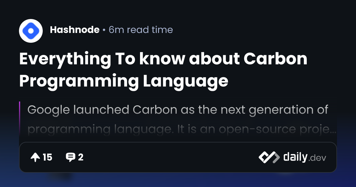 Everything To know about Carbon Programming Language