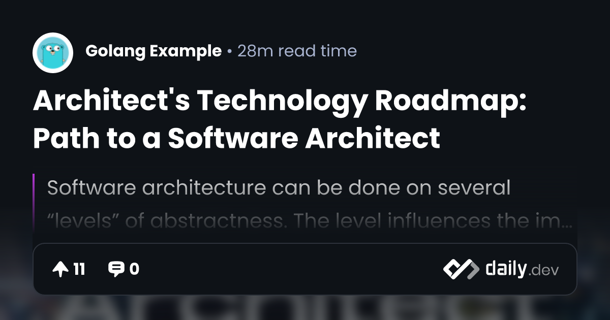 Architect's Technology Roadmap: Path to a Software Architect