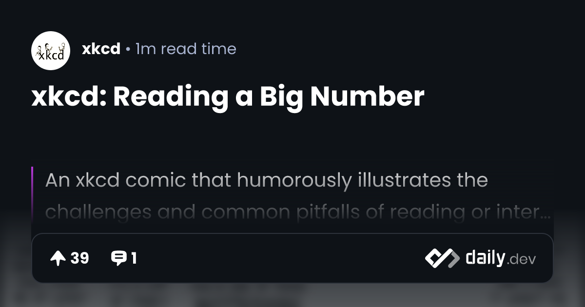 xkcd: Reading a Big Number | daily.dev