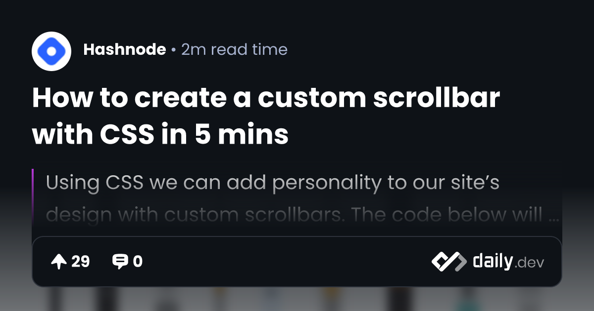 How To Create A Custom Scrollbar With Css In 5 Mins vrogue.co