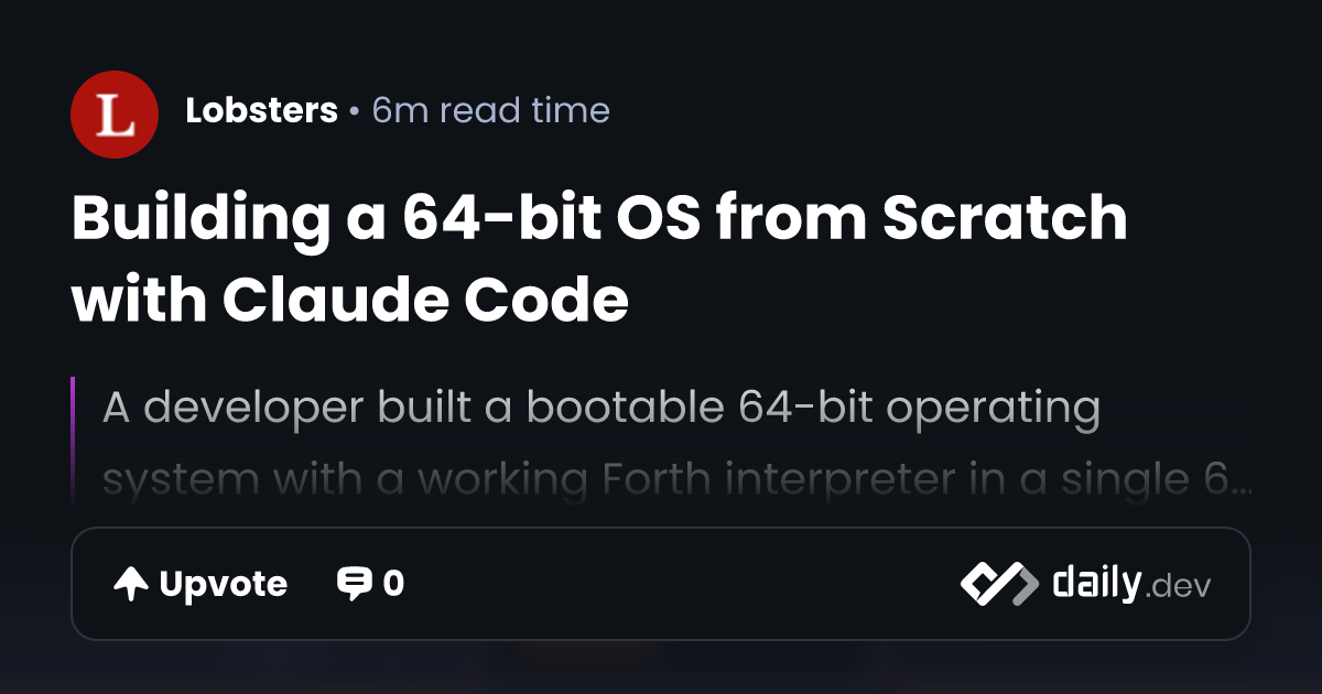 Building a 64-bit OS from Scratch with Claude Code