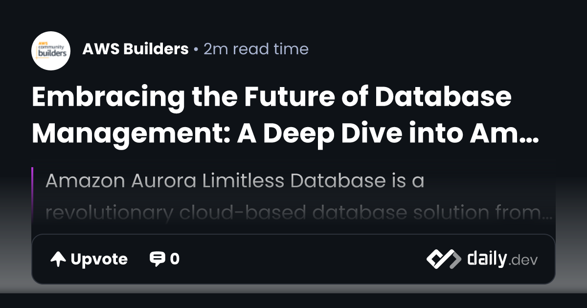 Embracing the Future of Database Management: A Deep Dive...