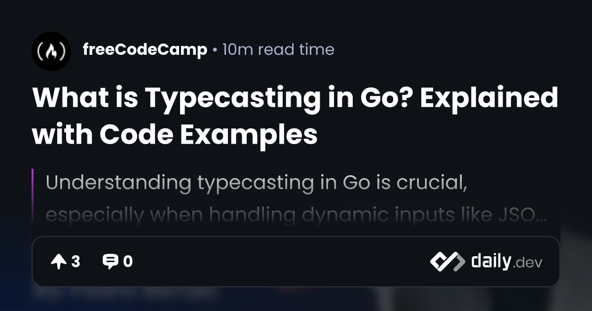 What is Typecasting in Go? Explained with Code Examples