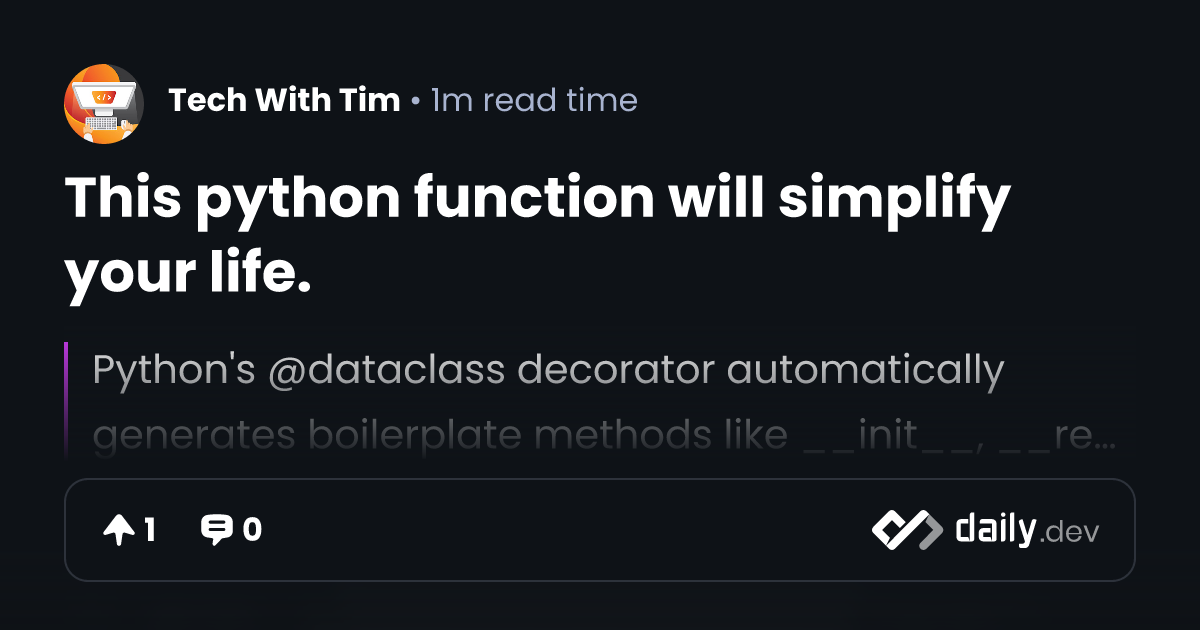 This python function will simplify your life. | daily.dev