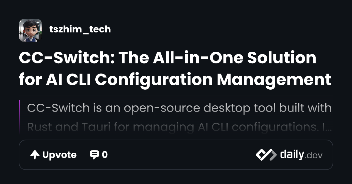 CC-Switch: The All-in-One Solution for AI CLI...