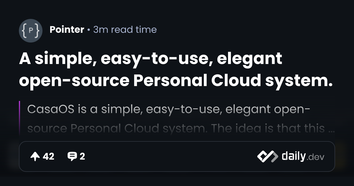 A simple, easy-to-use, elegant open-source Personal Cloud system ...