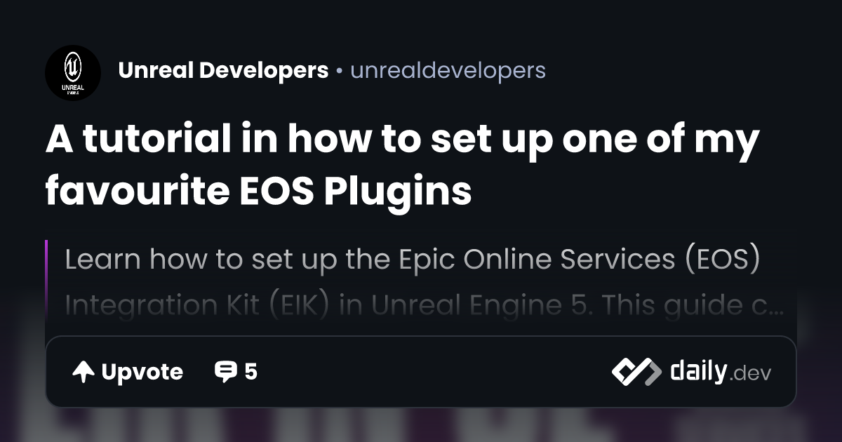 A tutorial in how to set up one of my favourite EOS Plugins