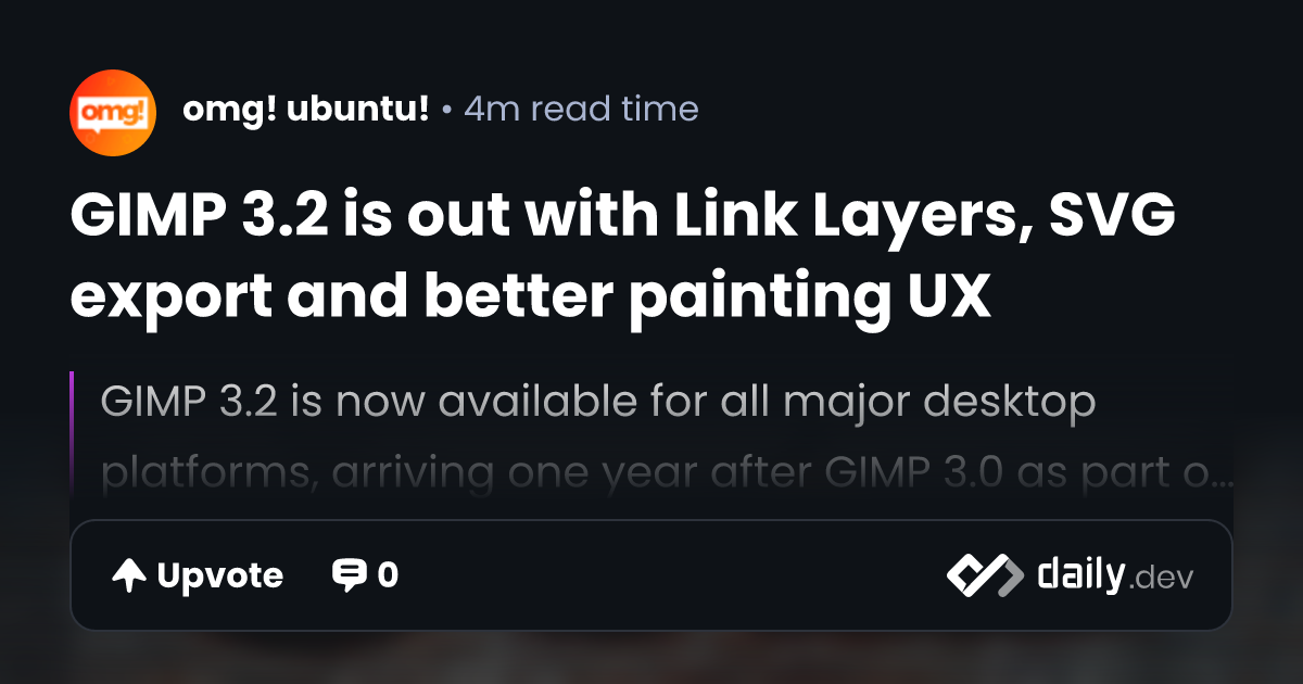 GIMP 3.2 is out with Link Layers, SVG export and better...
