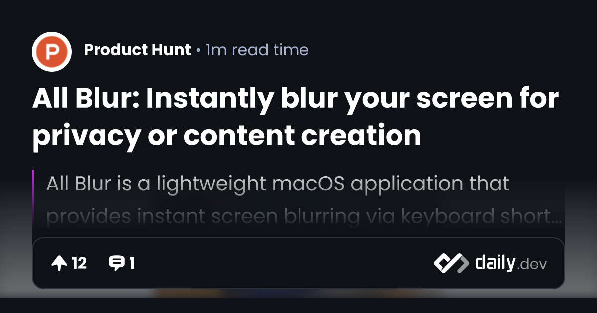 All Blur: Instantly blur your screen for privacy or...