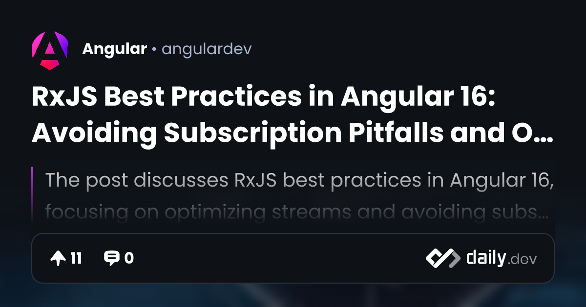 RxJS Best Practices in Angular 16: Avoiding Subscription...