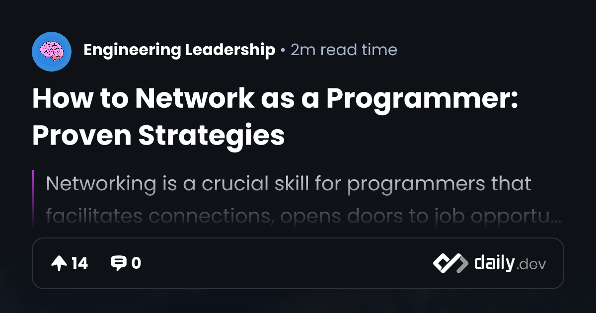 How to Network as a Programmer: Proven Strategies