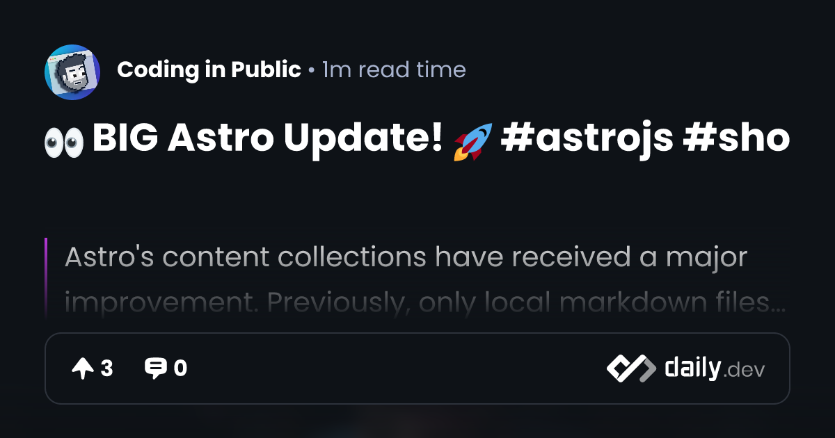 👀 BIG Astro Update! 🚀 #astrojs #shorts #programming...