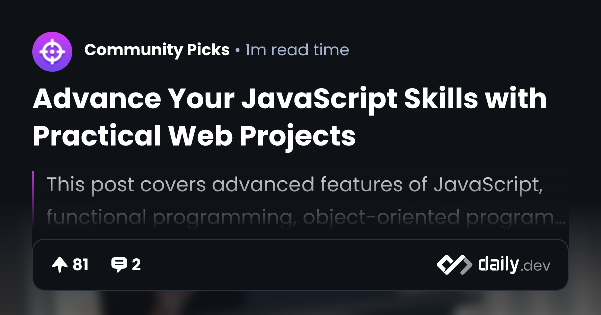 Advance Your JavaScript Skills with Practical Web Projects