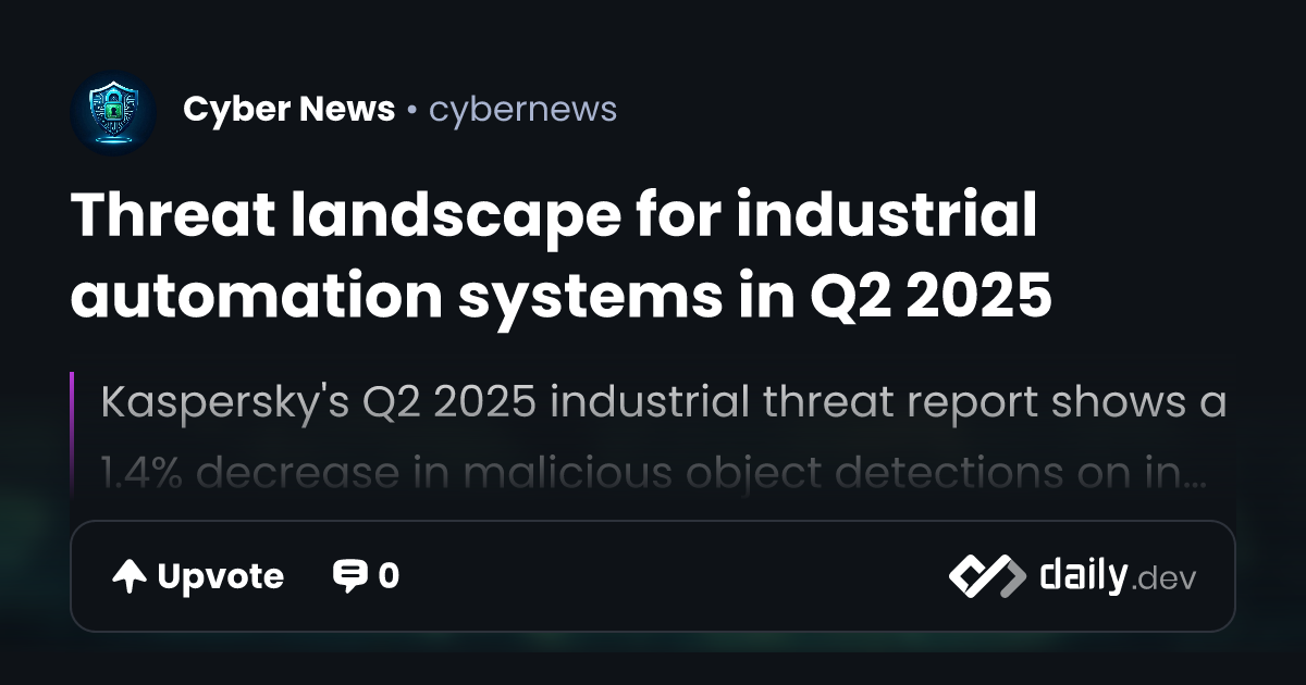 Threat landscape for industrial automation systems in Q2...