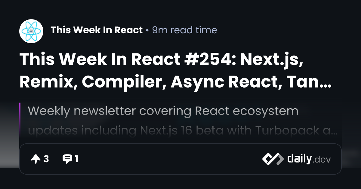 This Week In React #254: Next.js, Remix, Compiler, Async React ...