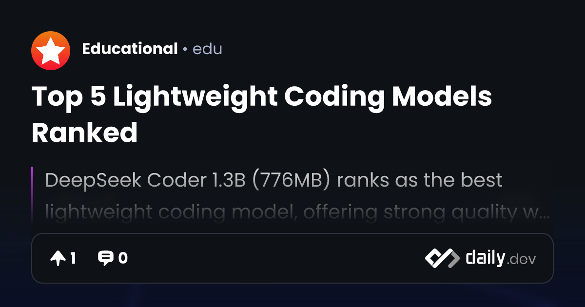 Top 5 Lightweight Coding Models Ranked | daily.dev