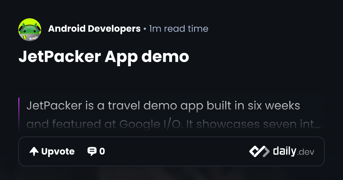 JetPacker App demo | daily.dev