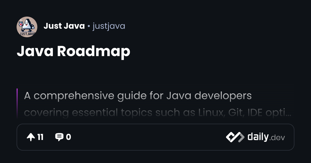 Java Roadmap | daily.dev