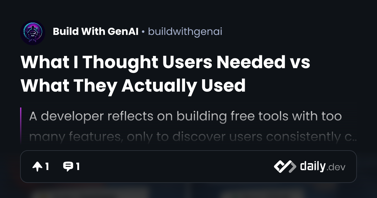 What I Thought Users Needed vs What They Actually Used