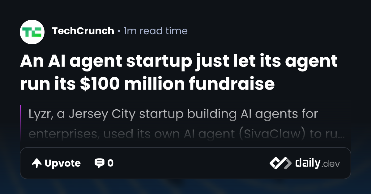An AI agent startup just let its agent run its $100...