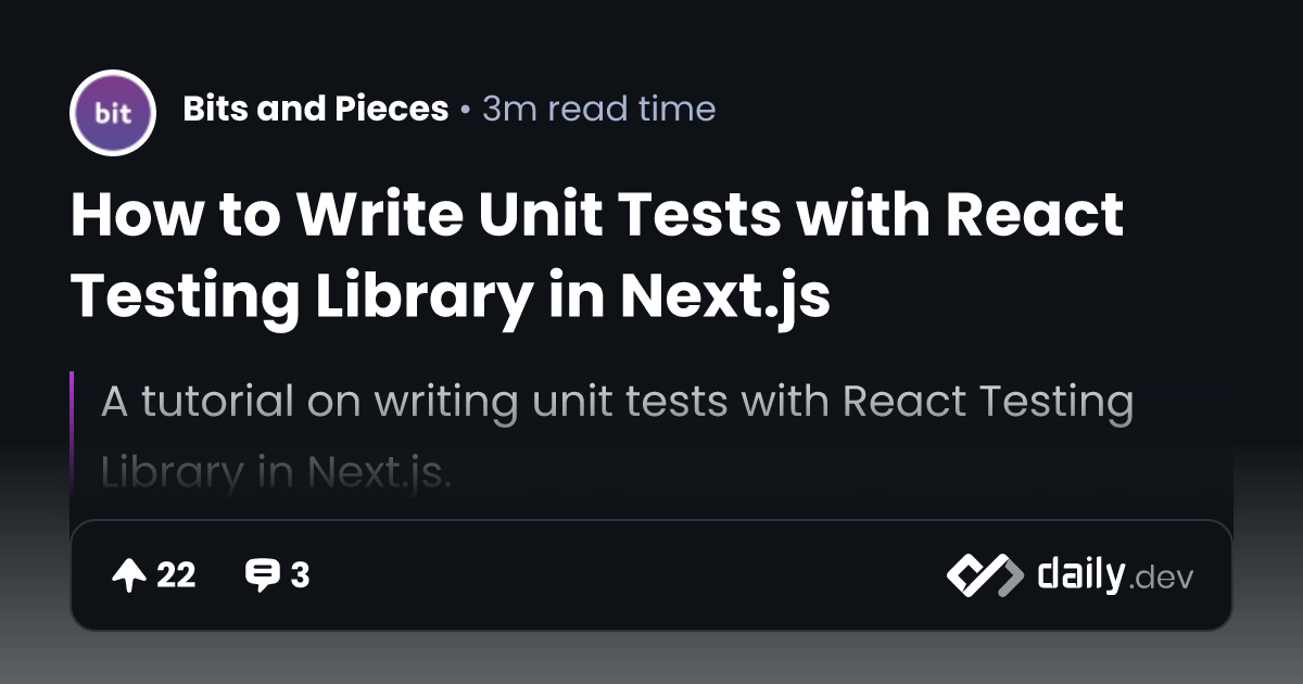 How to Write Unit Tests with React Testing Library in...