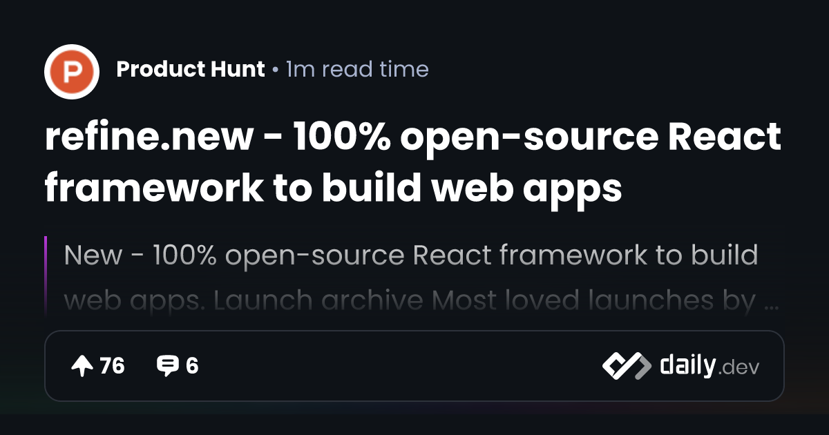 refine.new - 100% open-source React framework to build...