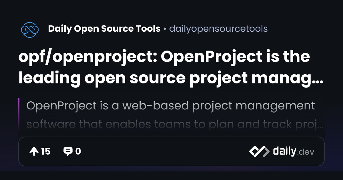 opf/openproject: OpenProject is the leading open source project ...