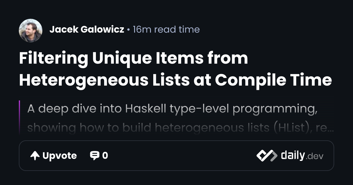 Filtering Unique Items from Heterogeneous Lists at...