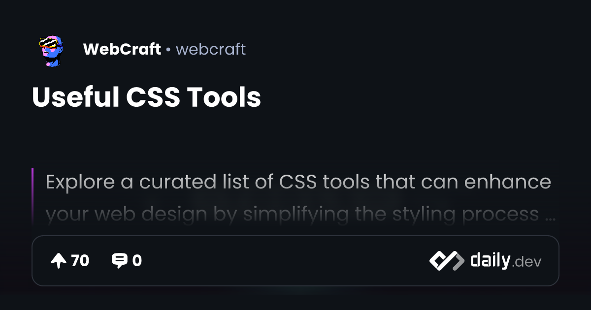 Useful CSS Tools | daily.dev