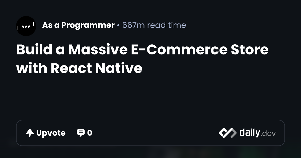 Build a Massive E-Commerce Store with React Native